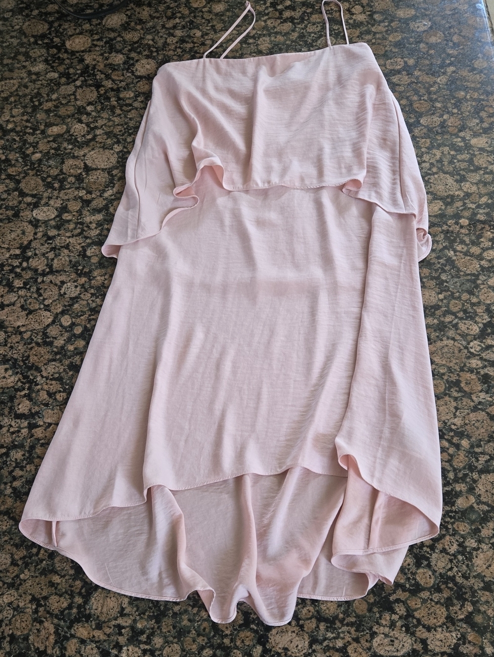Light Pink Ruffle High-Low Dress